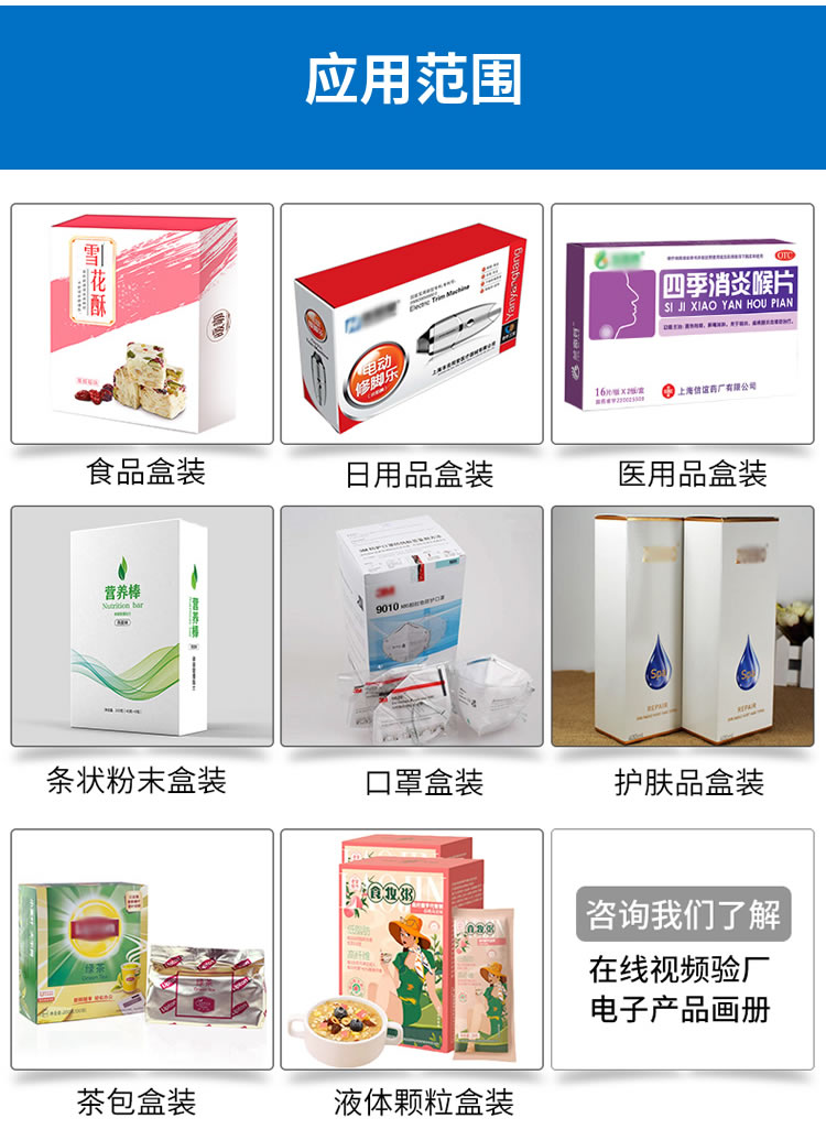 裝盒機應(yīng)用范圍